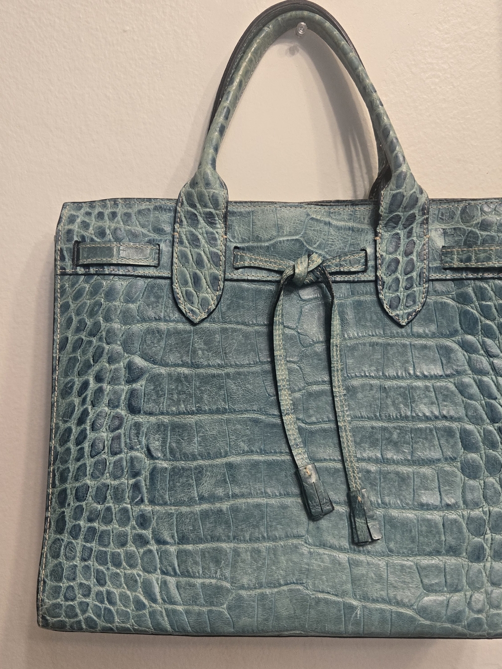 Dooney Bourke Croc-Embossed Tote Bag with Top Handles - Picture 2 of 15